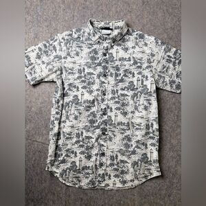 Columbia Men’s S Shirt Nautical Print Lighthouse Sailboat Short Sleeve